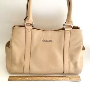 Calvin Klein Tan Leather Large Handbag Purse